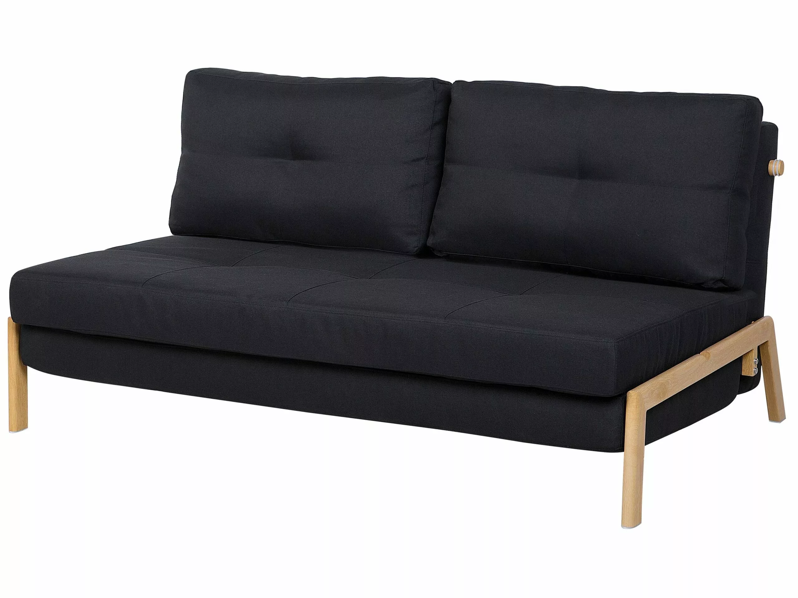 Beliani 2-istuttava Vuodesohva Kankainen Musta EDLAND 6 Beliani 2-istuttava Vuodesohva Kankainen Musta EDLAND - Image 4