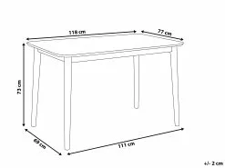 Beliani Ruokapöytä Harmaa/tumma Puu 118 X 77 Cm MODESTO 17 Beliani Ruokapöytä Harmaa/tumma Puu 118 X 77 Cm MODESTO -Halpa 2-istuttavat sohvat myymälä undef src sa picid 798694 type whitesh image