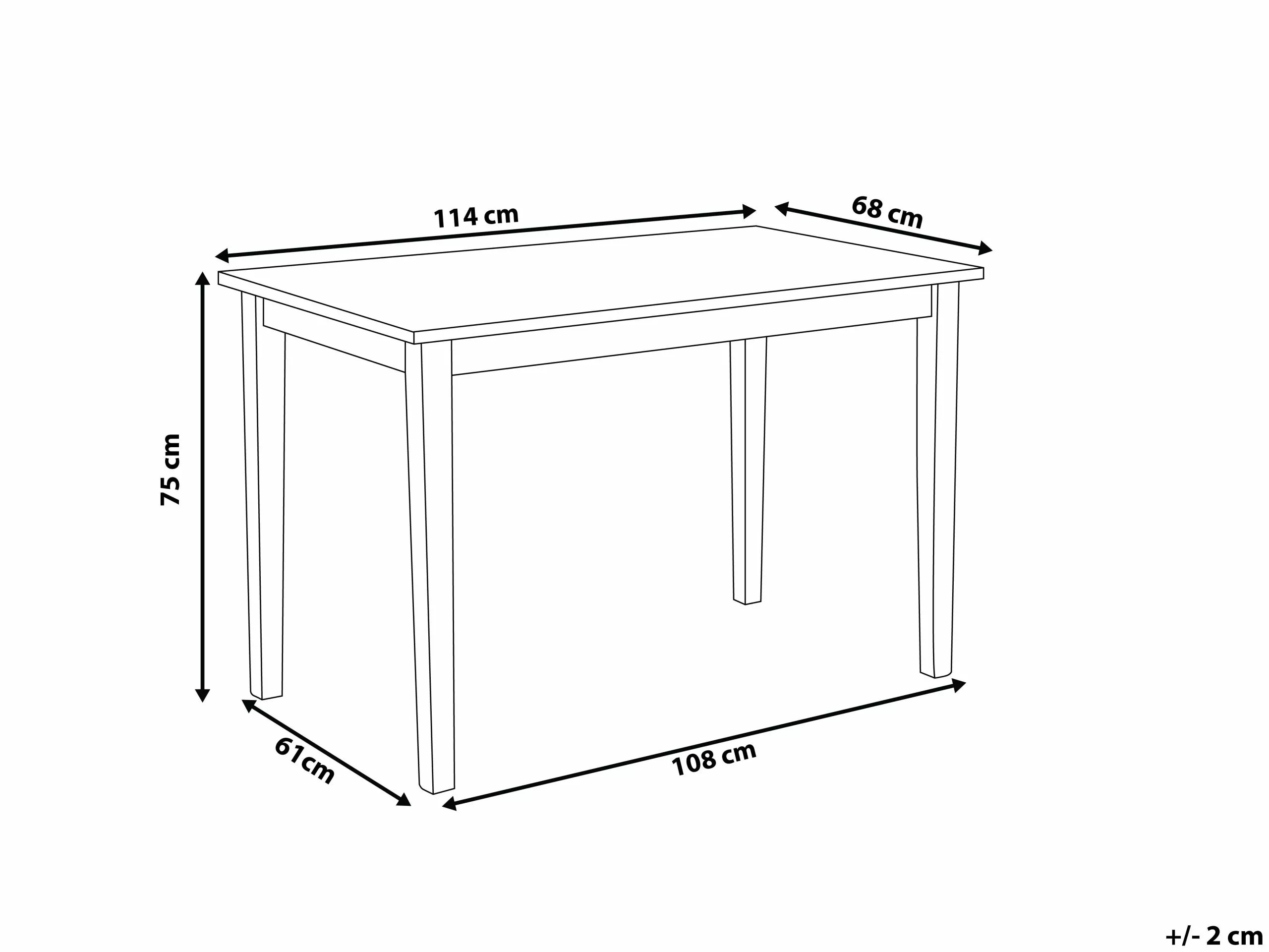 Beliani Ruokapöytä Kumipuu Vaalea Puu/valkoinen GEORGIA Useita Kokoja - Image 10