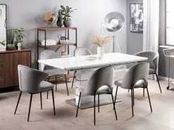 Beliani Ruokapöytä Jatkettava Valkoinen 180/220 X 90 Cm HAMLER -Halpa 2-istuttavat sohvat myymälä undef src sa picid 799489 type whitesh image