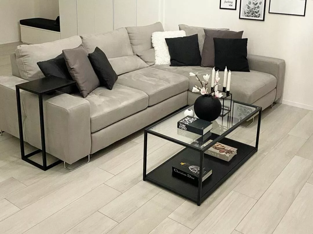 Beliani Sohvapöytä Lasitasolla Metalli Musta MEDORA - Image 5