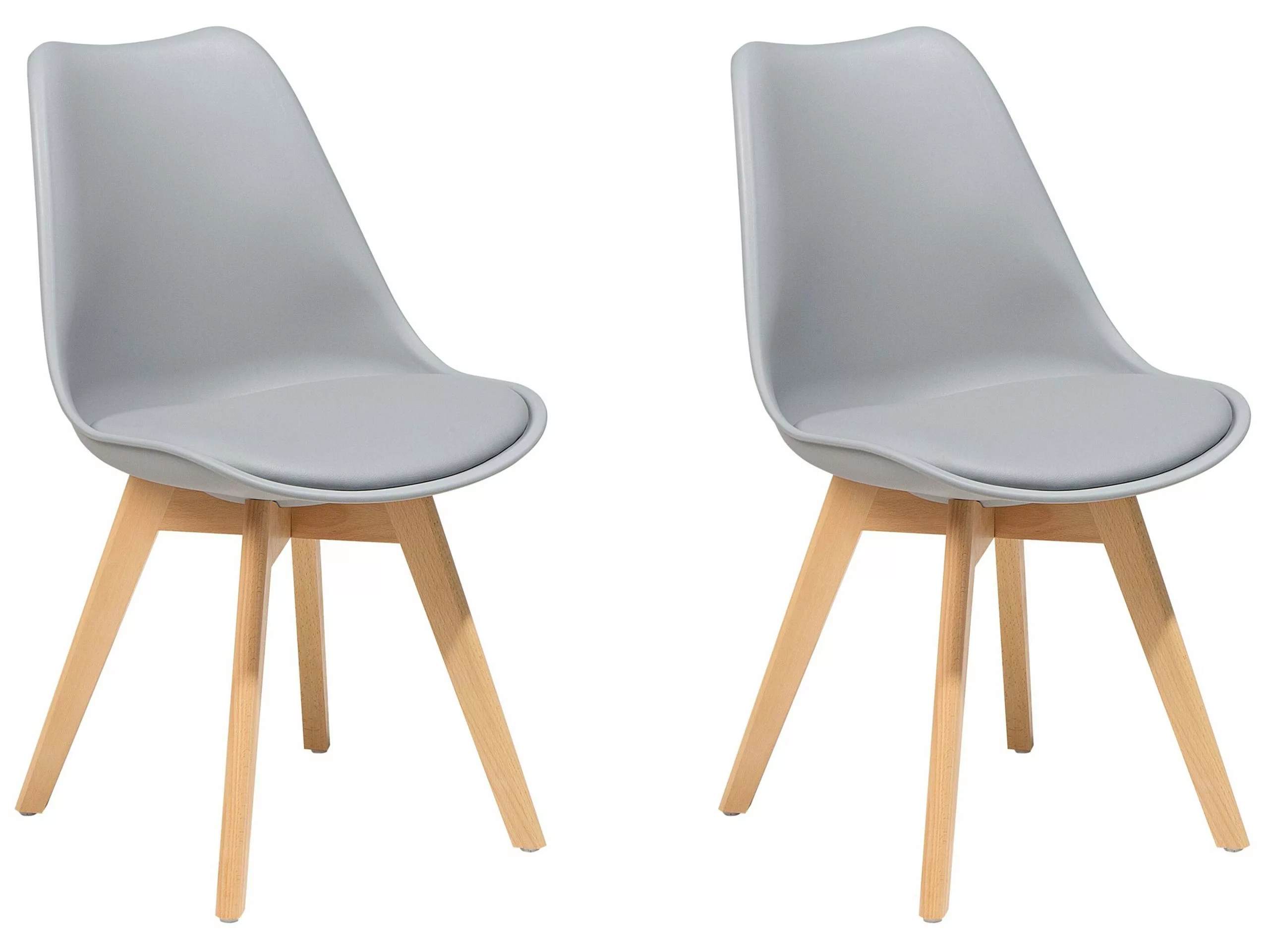 Beliani Tuoli Muovi Vaaleanharmaa 2 Kpl DAKOTA II