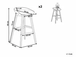 Beliani Baarituoli Muovi Musta 2 Kpl MICCO -Halpa 2-istuttavat sohvat myymälä undef src sa picid 802447 type whitesh image