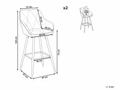 Beliani Baarituoli Kangas Harmaa 2 Kpl DARIEN 21 Beliani Baarituoli Kangas Harmaa 2 Kpl DARIEN -Halpa 2-istuttavat sohvat myymälä undef src sa picid 802495 type whitesh image