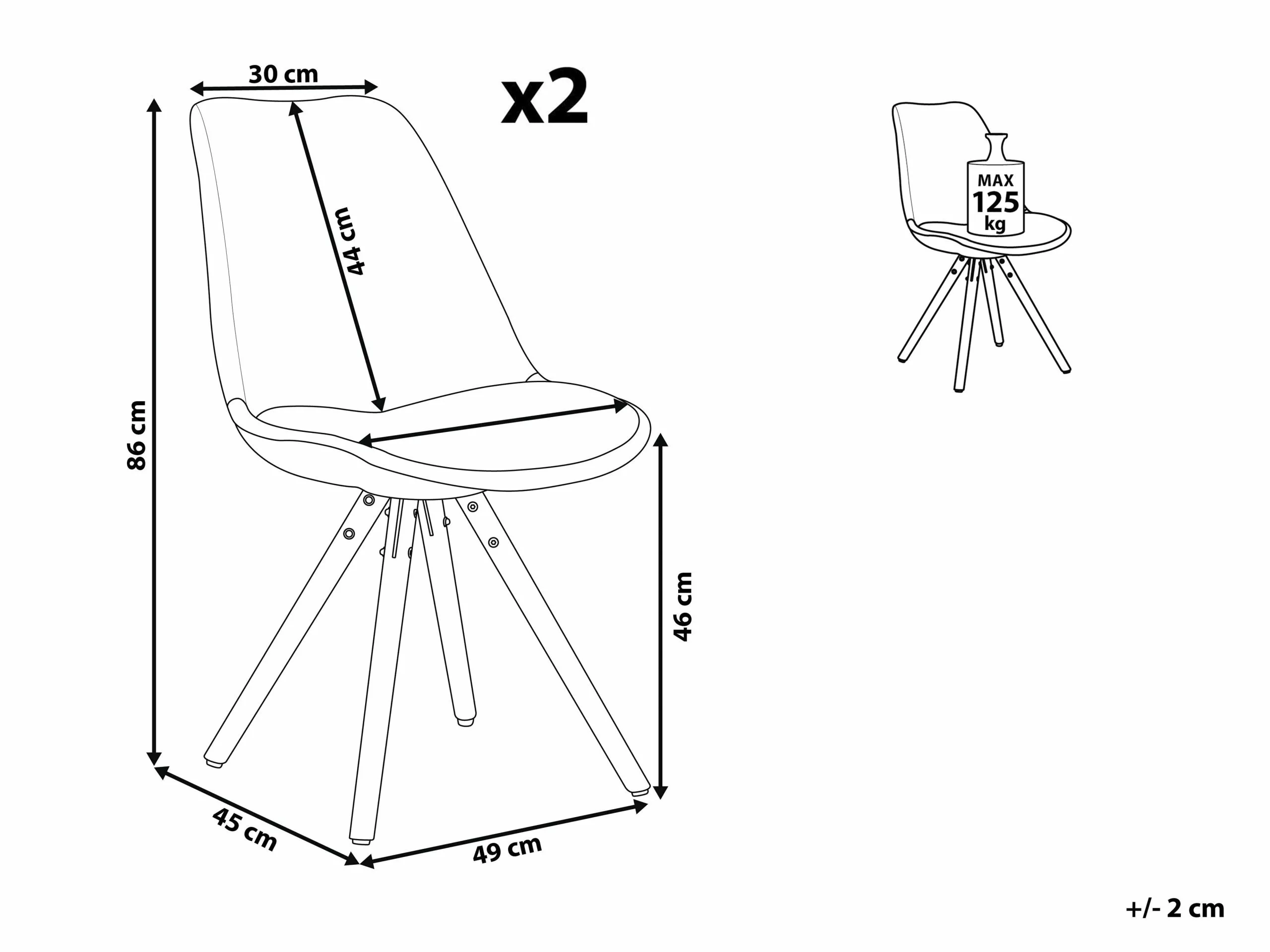 Beliani Tuoli Muovi Vaaleanharmaa 2 Kpl DAKOTA 12 Beliani Tuoli Muovi Vaaleanharmaa 2 Kpl DAKOTA - Image 10