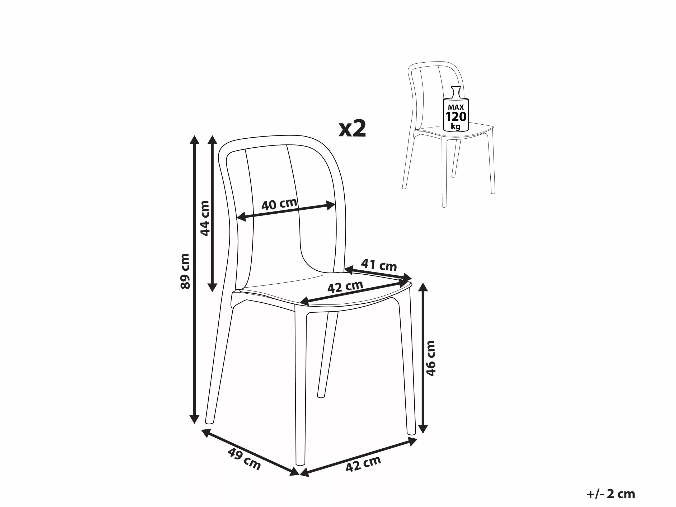 Beliani Puutarhatuoli Muovi Valkoinen/harmaa 2 Kpl SPEZIA 12 Beliani Puutarhatuoli Muovi Valkoinen/harmaa 2 Kpl SPEZIA - Image 10