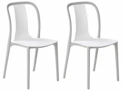 Beliani Puutarhatuoli Muovi Valkoinen/harmaa 2 Kpl SPEZIA