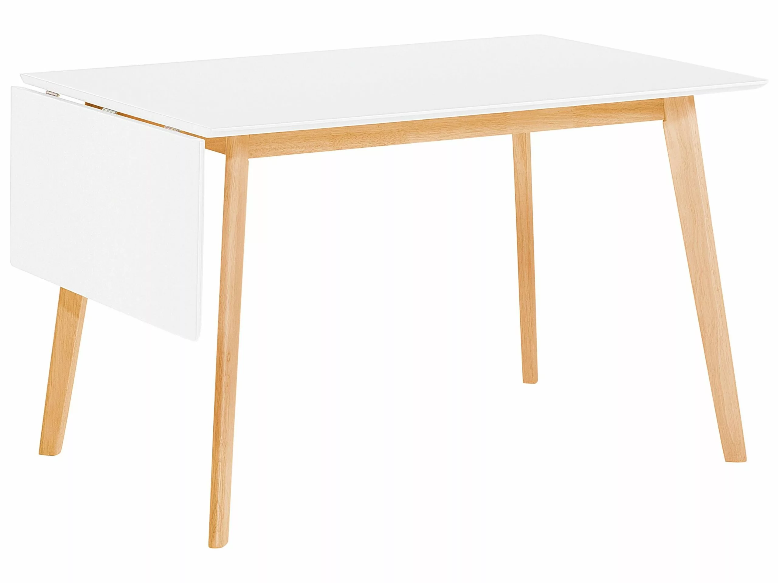 Beliani Ruokapöytä Jatkettava Valkoinen/vaalea Puu 120/155 X 80 Cm MEDIO 6 Beliani Ruokapöytä Jatkettava Valkoinen/vaalea Puu 120/155 X 80 Cm MEDIO - Image 4