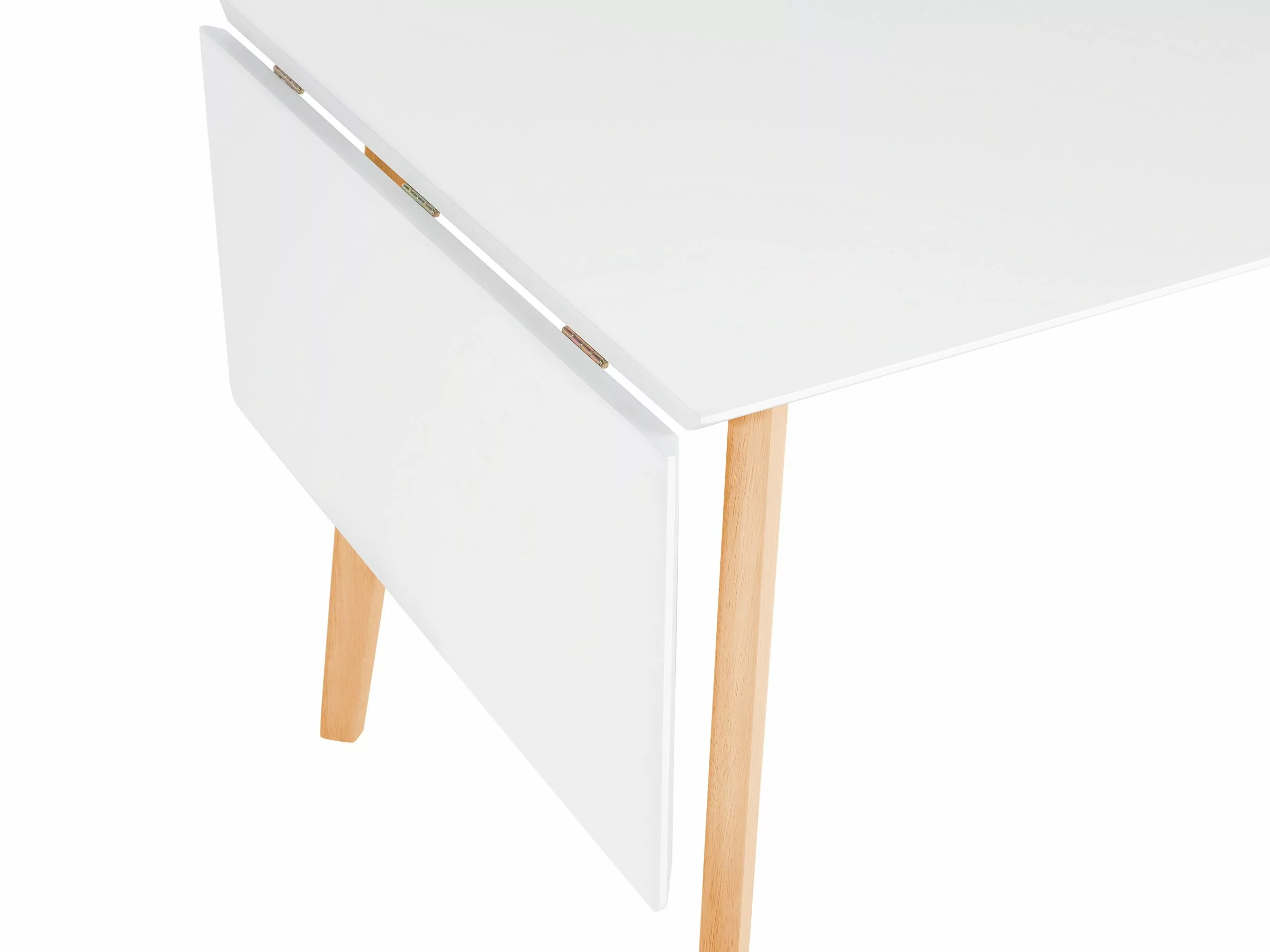 Beliani Ruokapöytä Jatkettava Valkoinen/vaalea Puu 120/155 X 80 Cm MEDIO 9 Beliani Ruokapöytä Jatkettava Valkoinen/vaalea Puu 120/155 X 80 Cm MEDIO - Image 7