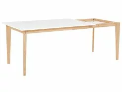Beliani Ruokapöytä Jatkettava Valkoinen/vaalea Puu 140/180 X 90 Cm SOLA -Halpa 2-istuttavat sohvat myymälä undef src sa picid 808716 type whitesh image