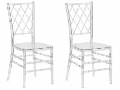 Beliani Tuoli Muovi Kirkas 2 Kpl CLARION