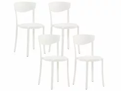 Beliani Tuoli Muovi Valkoinen 4 Kpl VIESTE