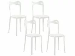 Beliani Tuoli Muovi Valkoinen 4 Kpl CAMOGLI