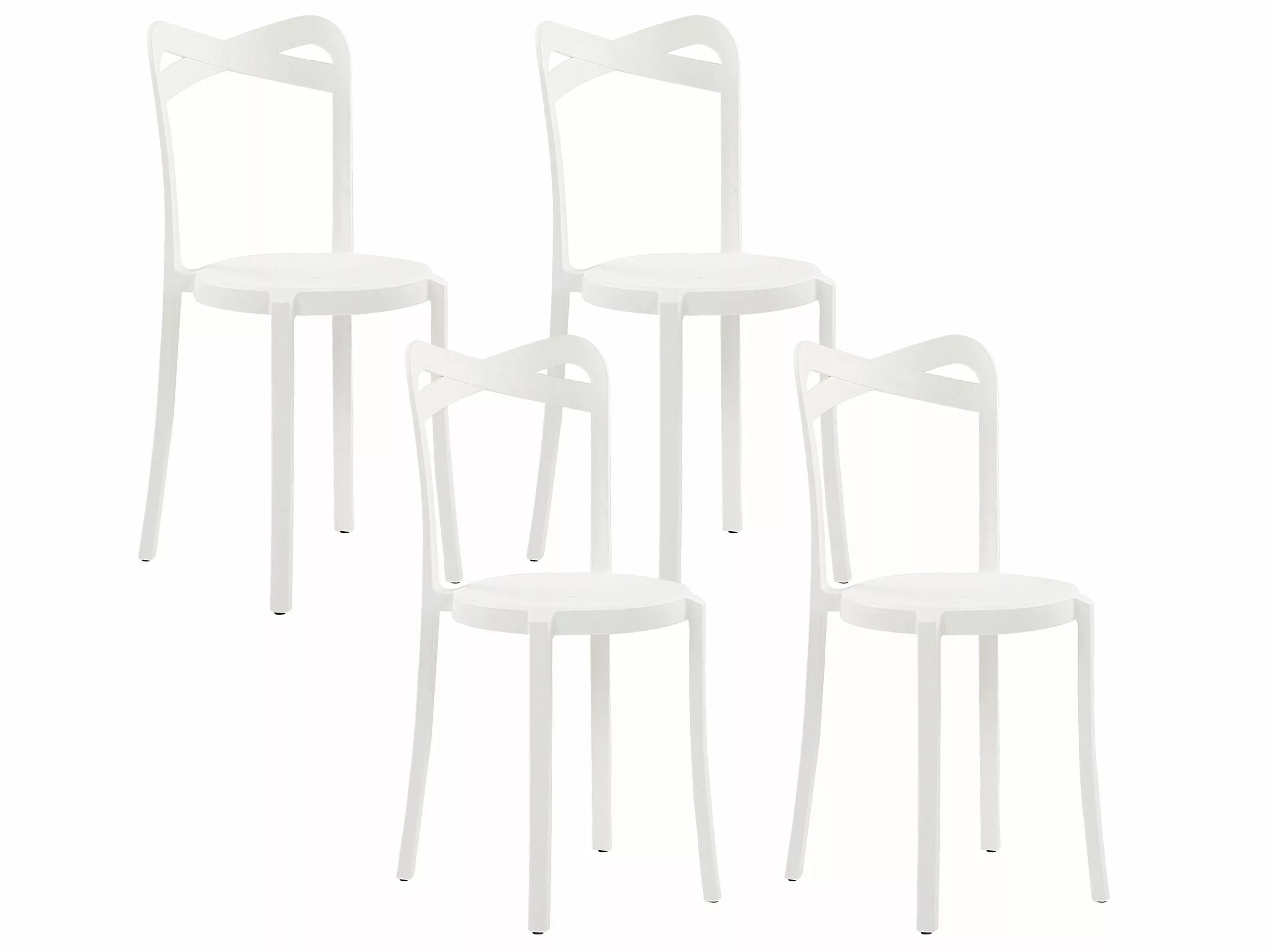 Beliani Tuoli Muovi Valkoinen 4 Kpl CAMOGLI