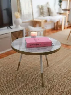 Beliani Sohvapöytä Marmorikuvio Valkoinen/kulta RAMONA 14 Beliani Sohvapöytä Marmorikuvio Valkoinen/kulta RAMONA -Halpa 2-istuttavat sohvat myymälä undef src sa picid 809905 type whitesh image