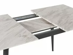 Beliani Ruokapöytä Jatkettava Marmorikuvio Valkoinen/musta 120/150 X 80 Cm EFTALIA -Halpa 2-istuttavat sohvat myymälä undef src sa picid 820742 type whitesh image