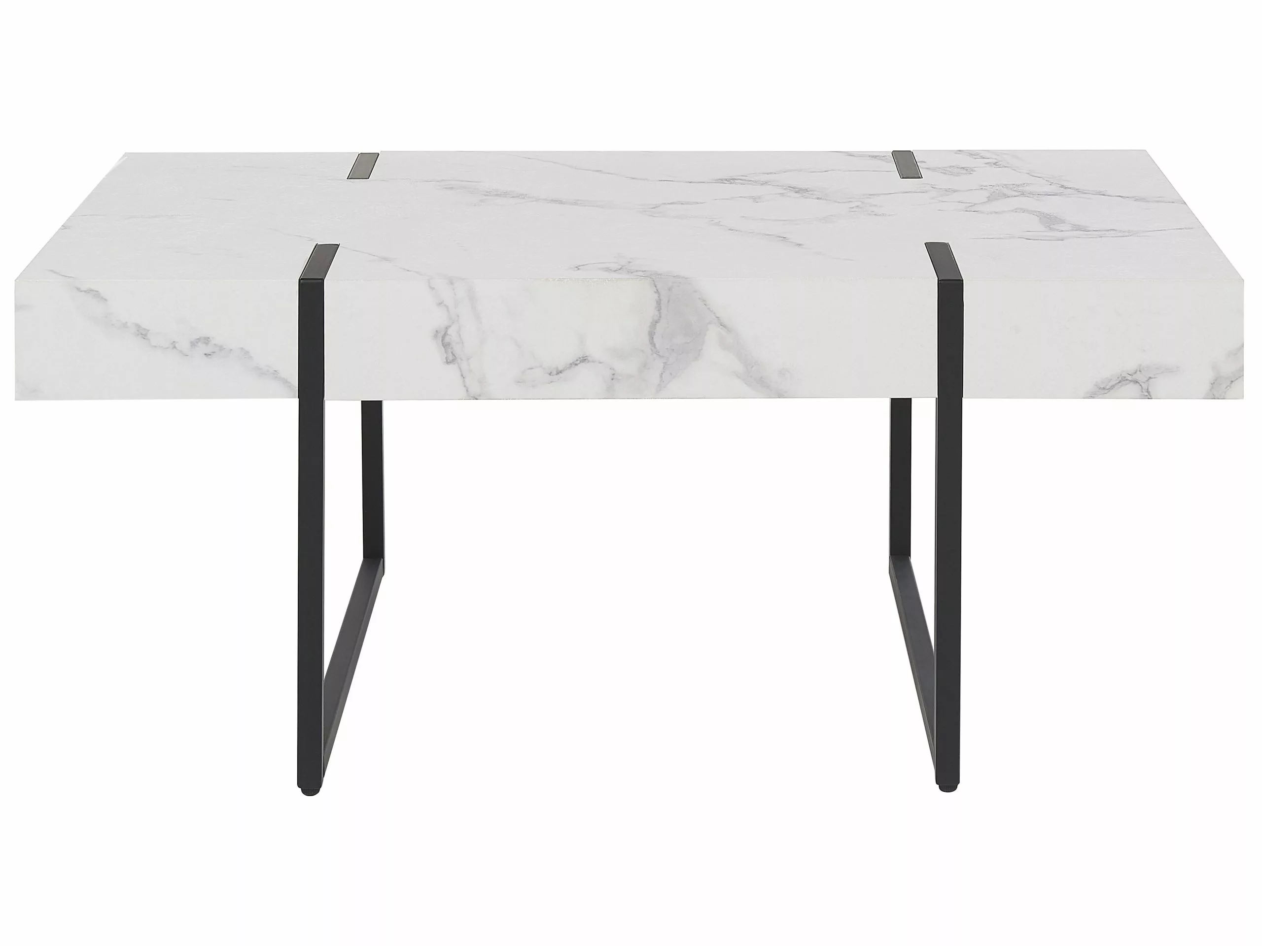 Beliani Sohvapöytä Marmorikuvio Valkoinen/musta MERCED 5 Beliani Sohvapöytä Marmorikuvio Valkoinen/musta MERCED - Image 3