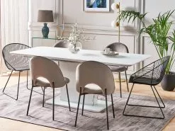 Beliani Ruokapöytä Jatkettava Valkoinen 160/200 X 90 Cm SUNDS