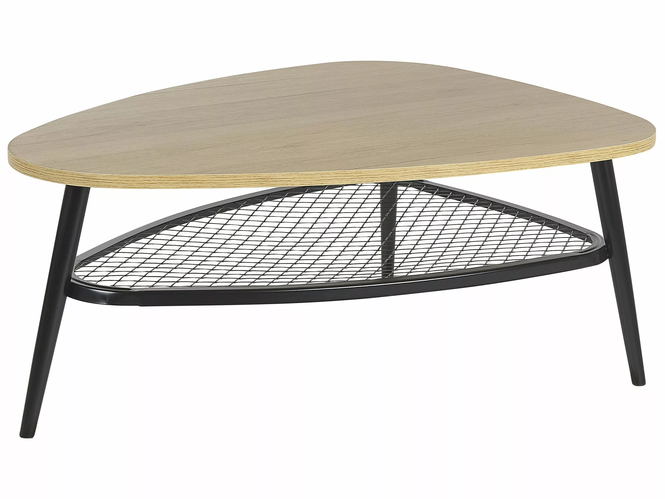 Beliani Sohvapöytä Vaalea Puu/musta DORENA 3 Beliani Sohvapöytä Vaalea Puu/musta DORENA