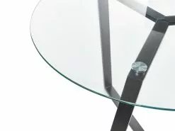 Beliani Ruokapöytä Lasitasolla Rauta Musta ⌀ 100 Cm KEBRI -Halpa 2-istuttavat sohvat myymälä undef src sa picid 821716 type whitesh image