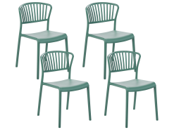 Beliani Tuoli Muovi Mintunvihreä 4 Kpl GELA