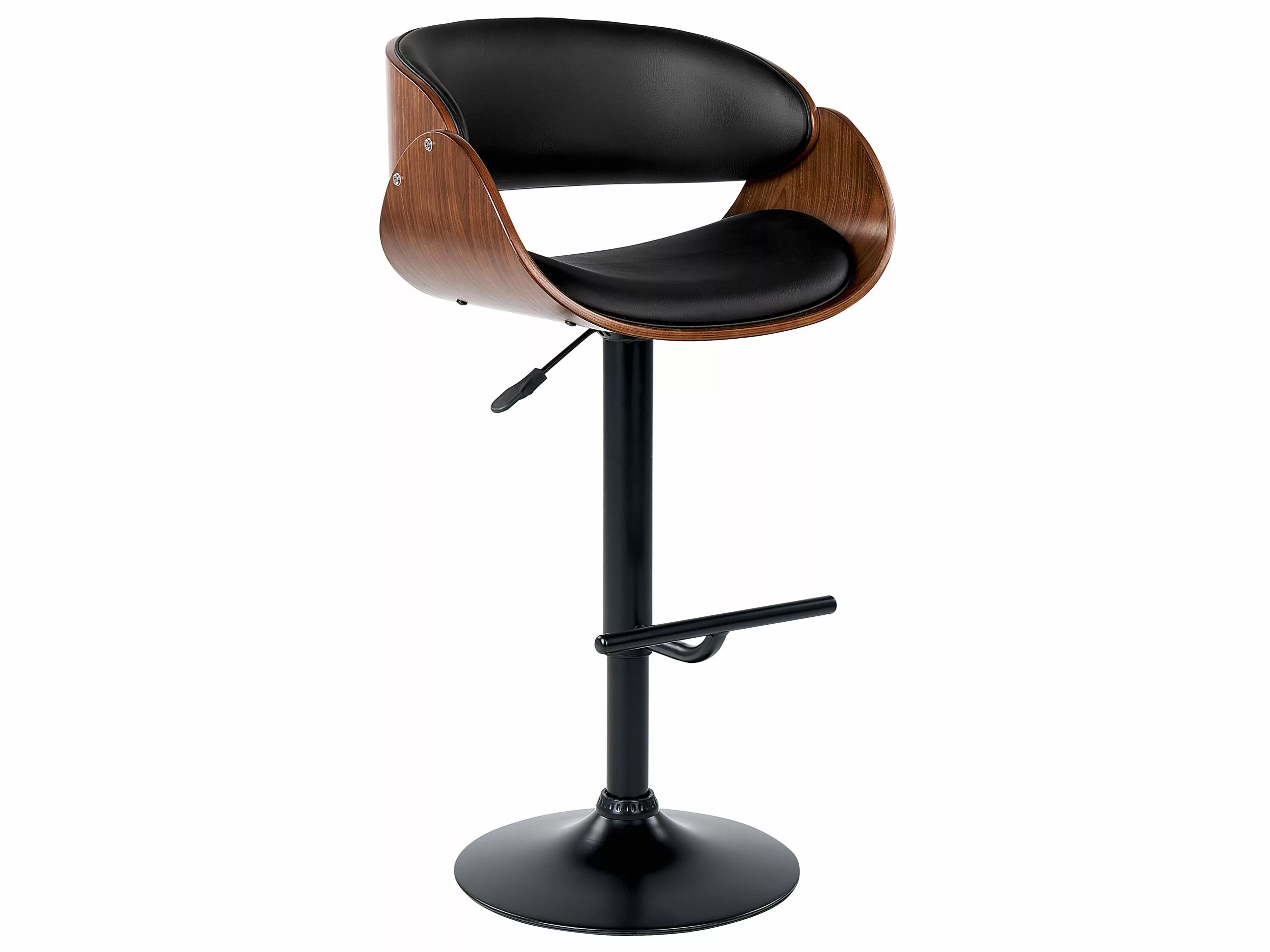 Beliani Baarijakkara Keinonahka Tumma Puu/musta BAKU II