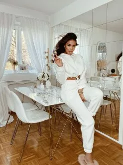 Beliani Ruokapöytä Marmorikuvio Valkoinen/kulta 140 X 80 Cm KENTON -Halpa 2-istuttavat sohvat myymälä undef src sa picid 828235 type whitesh image