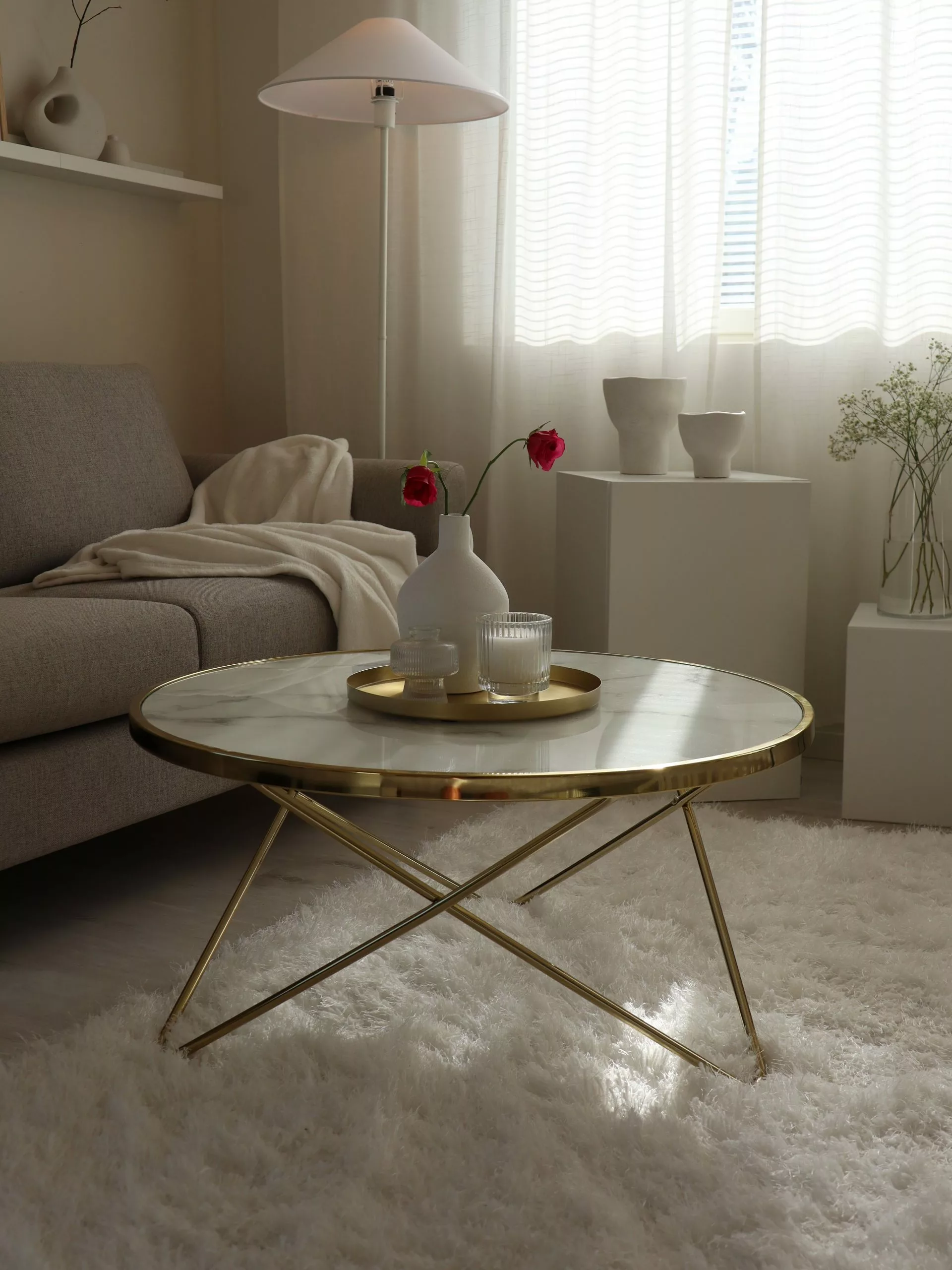 Beliani Sohvapöytä Metalli Marmorikuvio Valkoinen/kulta MERIDIAN II 9 Beliani Sohvapöytä Metalli Marmorikuvio Valkoinen/kulta MERIDIAN II - Image 7