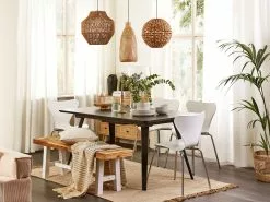 Beliani Ruokapöytä Jatkettava Musta 160/200 X 90 Cm IRVINGTON -Halpa 2-istuttavat sohvat myymälä undef src sa picid 830494 type whitesh image