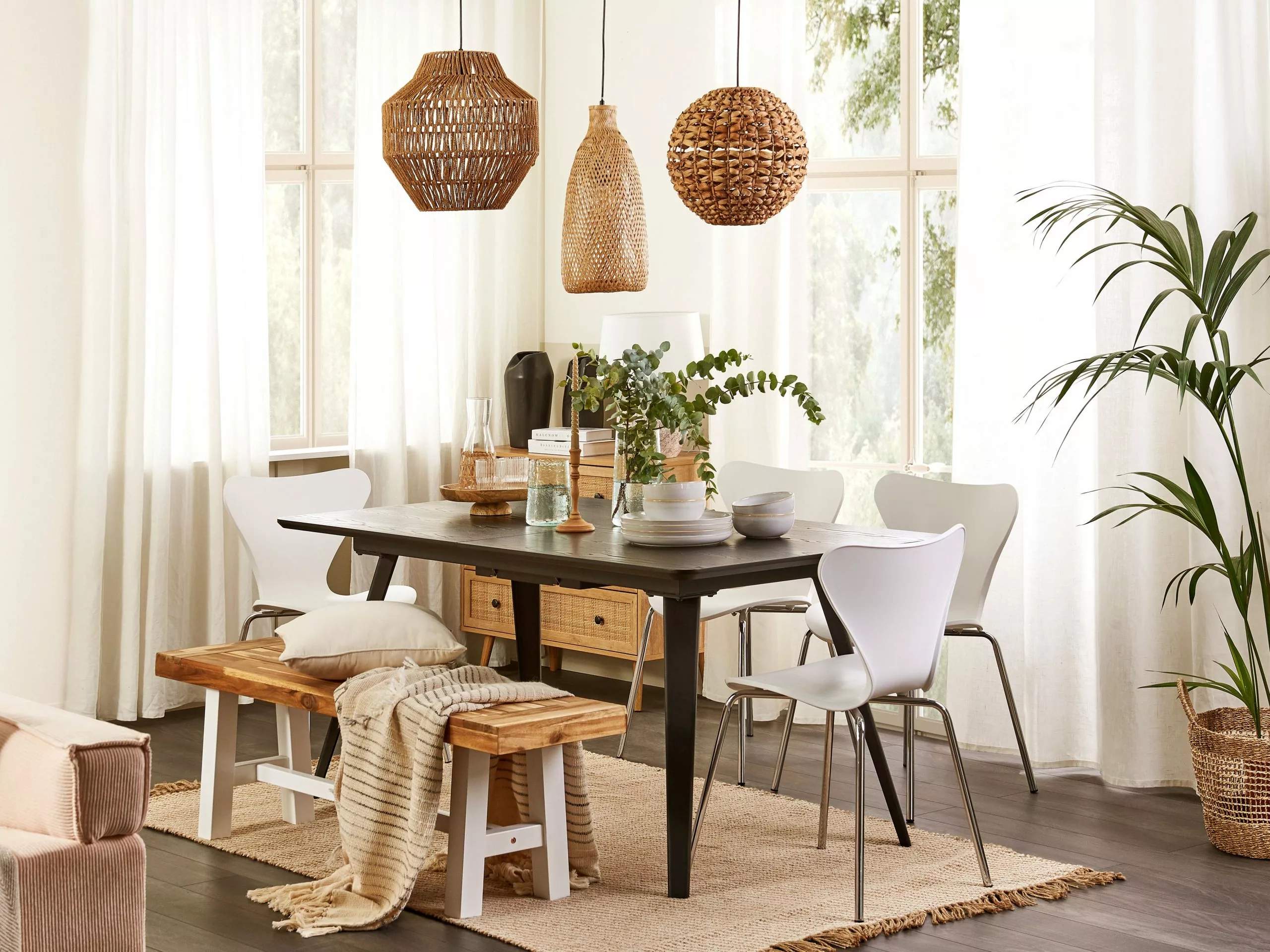 Beliani Ruokapöytä Jatkettava Musta 160/200 X 90 Cm IRVINGTON - Image 4