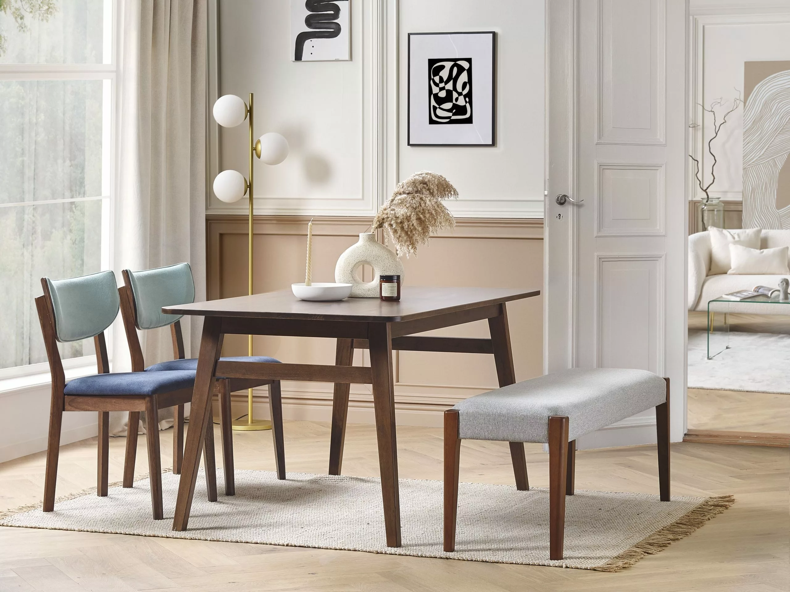 Beliani Ruokapöytä Tumma Kumipuu 140 X 85 Cm VENTERA 4 Beliani Ruokapöytä Tumma Kumipuu 140 X 85 Cm VENTERA - Image 2