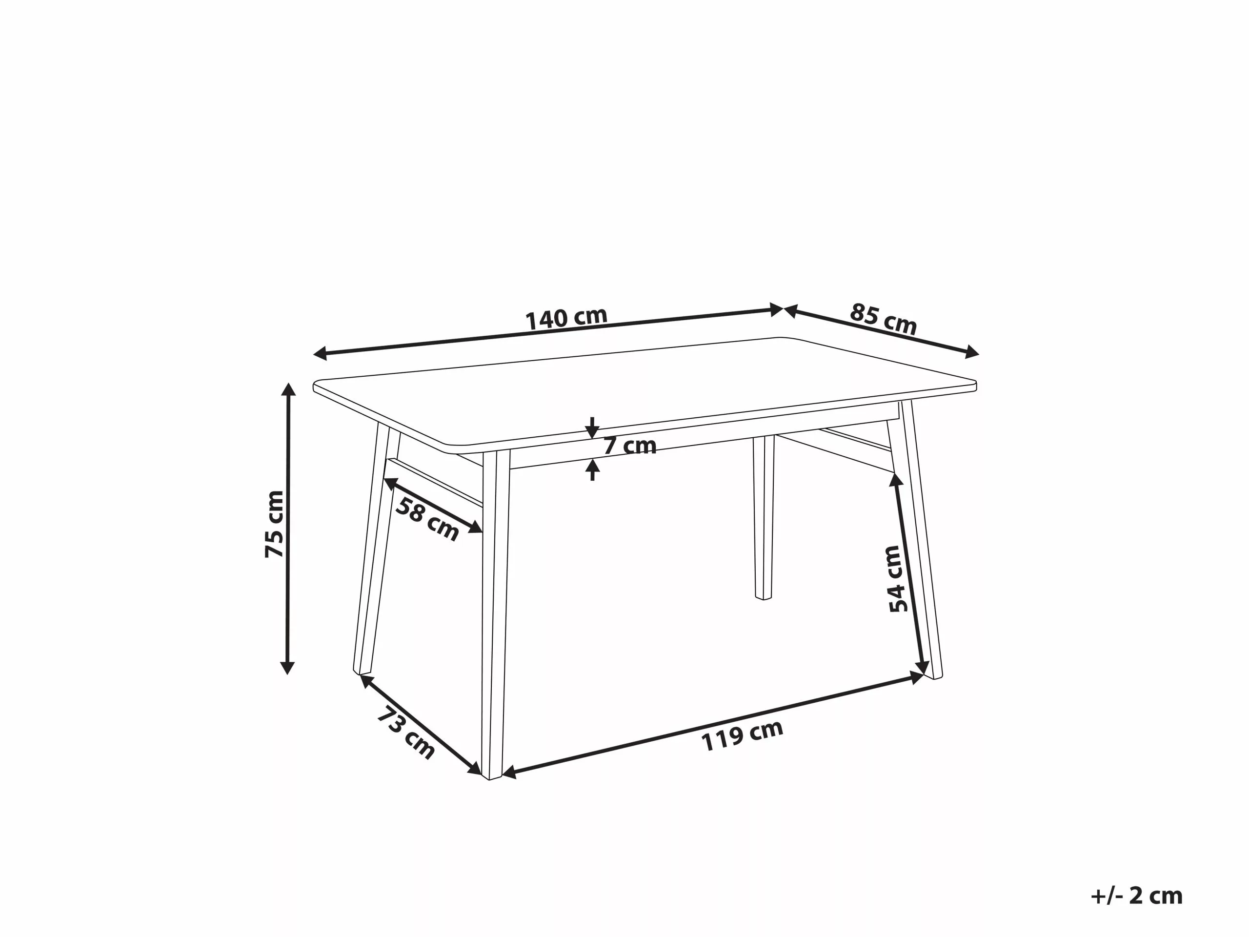 Beliani Ruokapöytä Tumma Kumipuu 140 X 85 Cm VENTERA 9 Beliani Ruokapöytä Tumma Kumipuu 140 X 85 Cm VENTERA - Image 7
