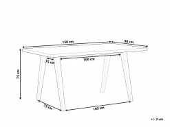 Beliani Ruokapöytä Vaalea Puu/valkoinen 150 X 90 Cm LENISTER -Halpa 2-istuttavat sohvat myymälä undef src sa picid 837509 type whitesh image