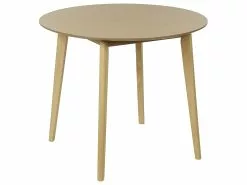 Beliani Ruokapöytä Vaalea Puu ⌀ 90 Cm SANDY