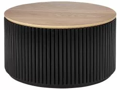 Beliani Sohvapöytä Säilytystila Vaalea Puu/musta KIRKWOOD