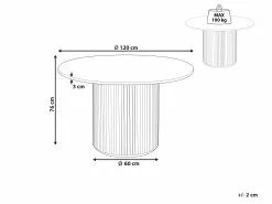 Beliani Ruokapöytä Vaalea Puu ⌀ 120 Cm VISTALLA -Halpa 2-istuttavat sohvat myymälä undef src sa picid 841052 type whitesh image