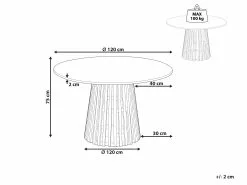 Beliani Ruokapöytä Musta ⌀ 120 Cm MESILLA -Halpa 2-istuttavat sohvat myymälä undef src sa picid 841058 type whitesh image