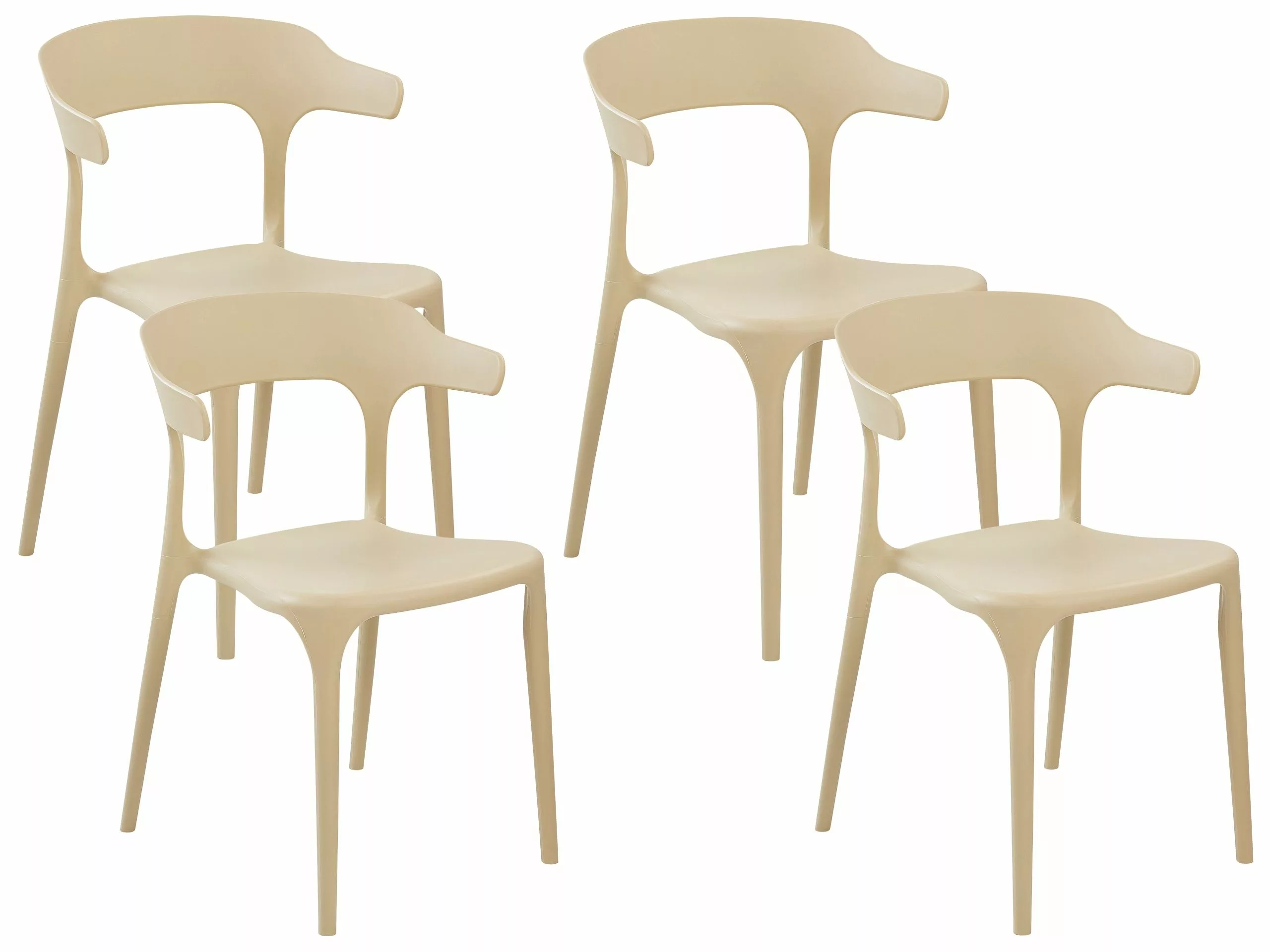 Beliani Tuoli Muovi Hiekanruskea 4 Kpl GUBBIO