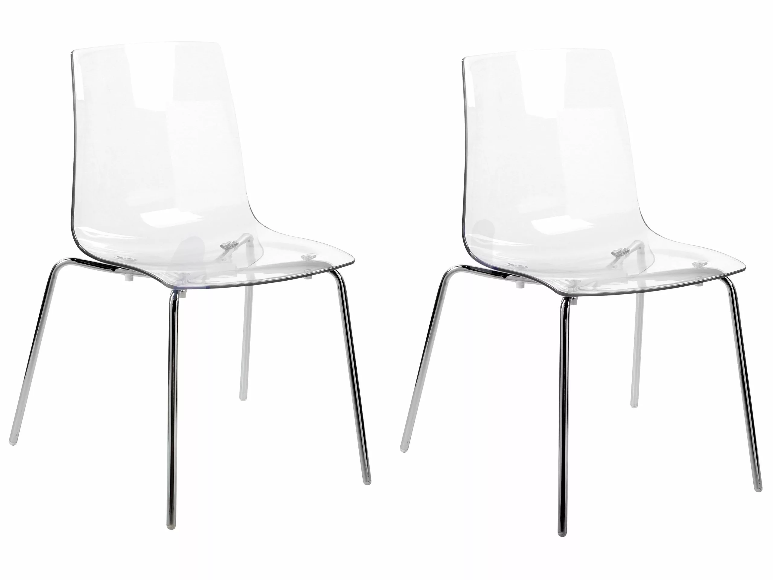 Beliani Tuoli Muovi Kirkas 2 Kpl SILERTON