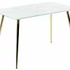 Beliani Ruokapöytä Rosteri Marmorikuvio Valkoinen/kulta 120 X 70 Cm MULGA -Halpa 2-istuttavat sohvat myymälä undef src sa picid 850506 type whitesh image