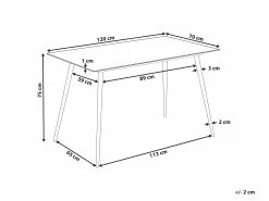 Beliani Ruokapöytä Rosteri Marmorikuvio Valkoinen/kulta 120 X 70 Cm MULGA -Halpa 2-istuttavat sohvat myymälä undef src sa picid 850684 type whitesh image