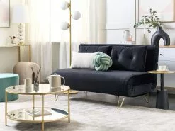 Beliani 2-istuttava Vuodesohva Sametti Musta VESTFOLD -Halpa 2-istuttavat sohvat myymälä undef src sa picid 851079 type color image