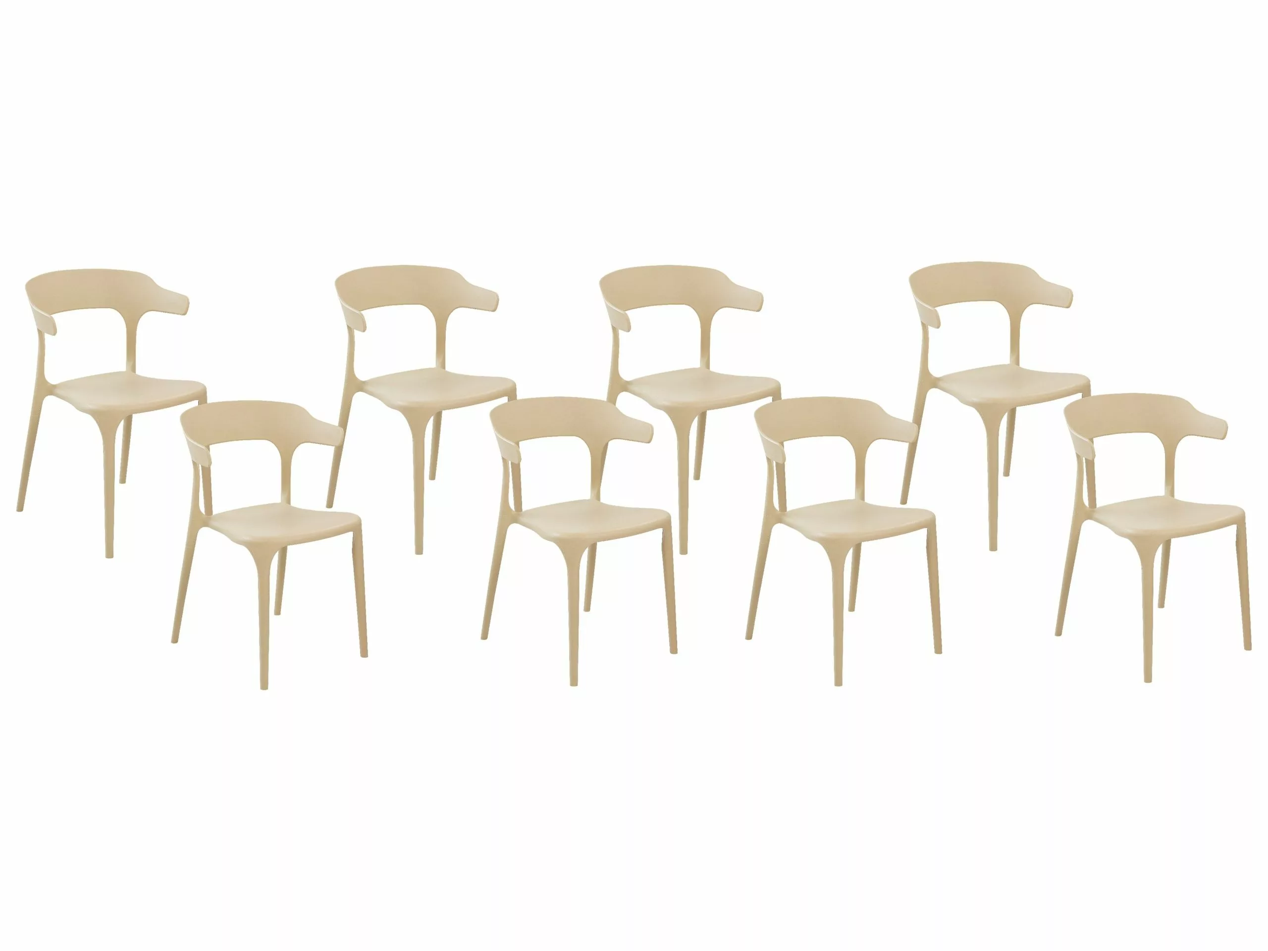 Beliani Tuoli Muovi Hiekanruskea 8 Kpl GUBBIO 3 Beliani Tuoli Muovi Hiekanruskea 8 Kpl GUBBIO