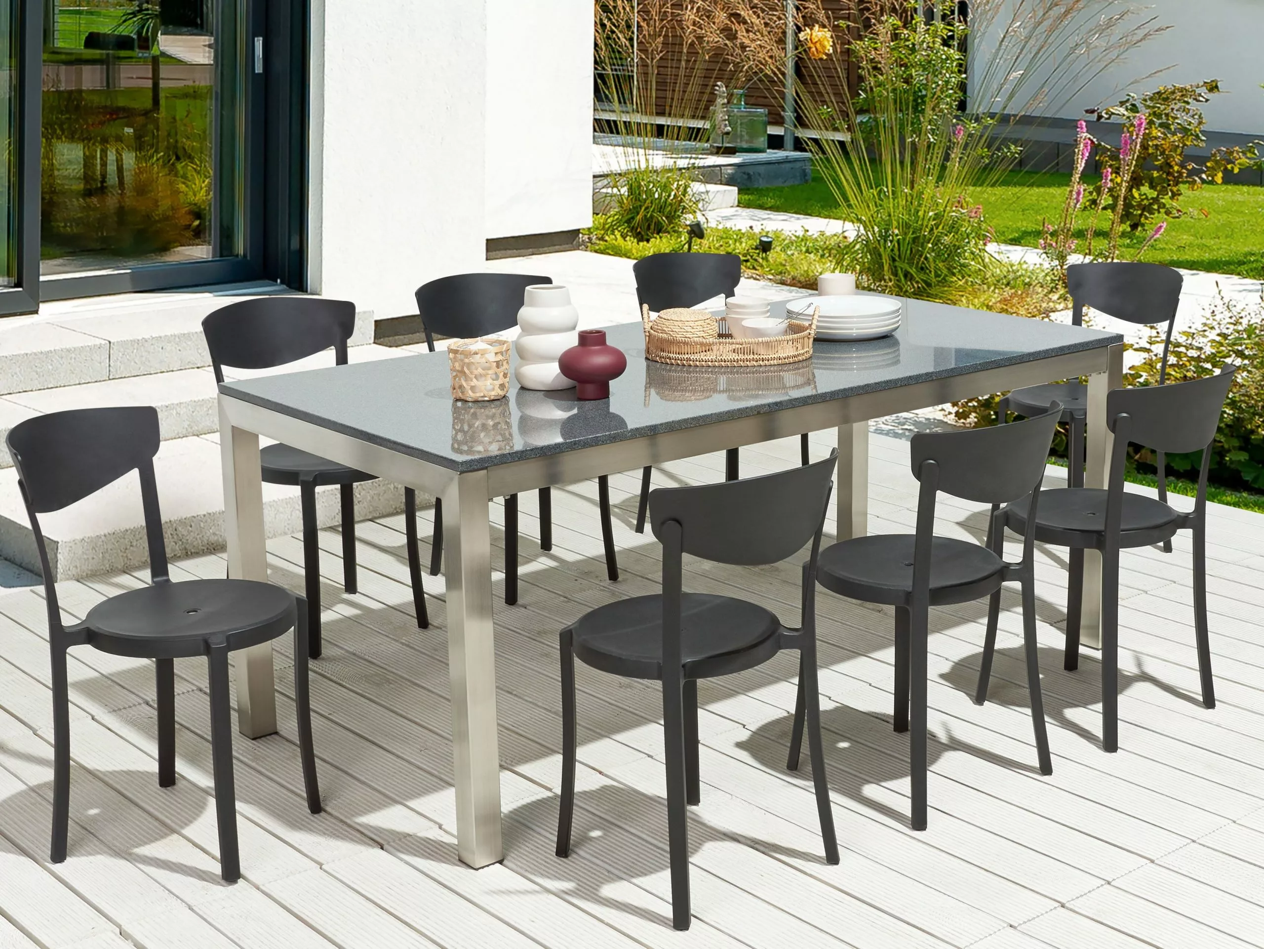 Beliani Tuoli Muovi Musta 8 Kpl VIESTE - Image 2